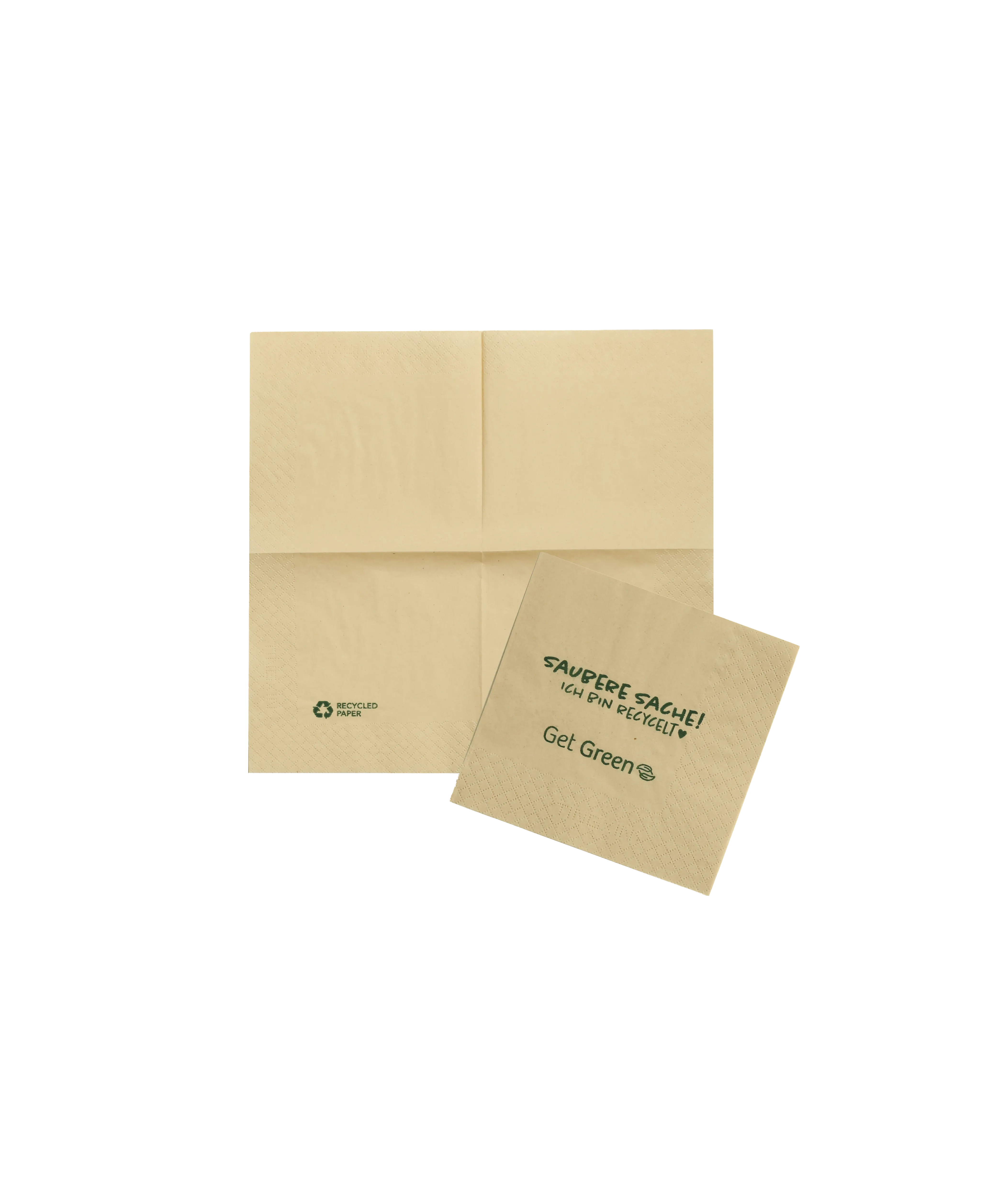 SERVIETTE | GET GREEN | BEIGE | 2-LAGIG | 1/4 FALZ